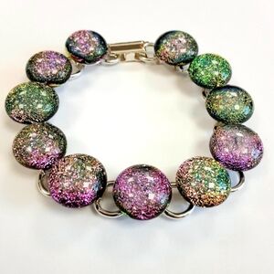 7" Dichroic Glass Link Bracelet